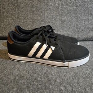 Adidas Se Daily Vulc Sneakers Shoes Mens Sz 12 Black‎ 3 Stripe Casual F76259